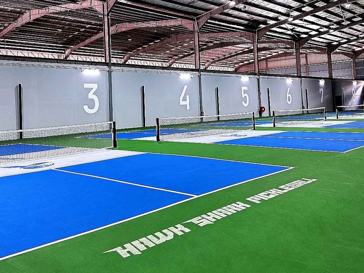 Multi-court indoor pickleball venue