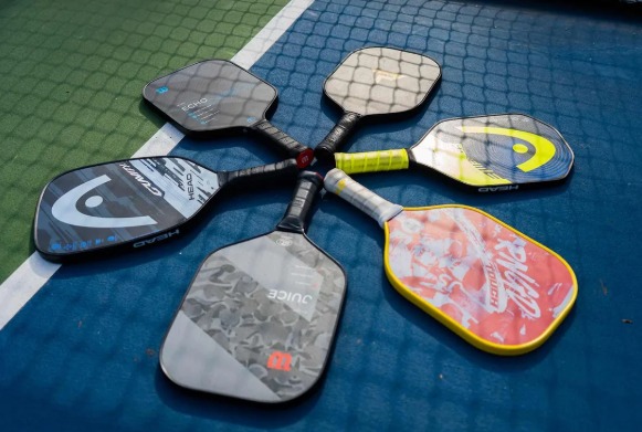 Pickleball paddles ready for rental