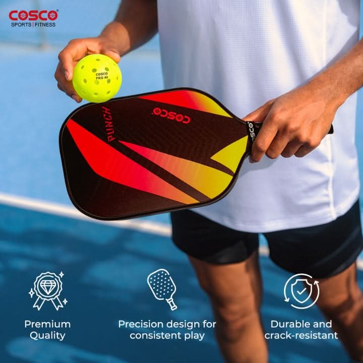 Player holding a premium pickleball paddle