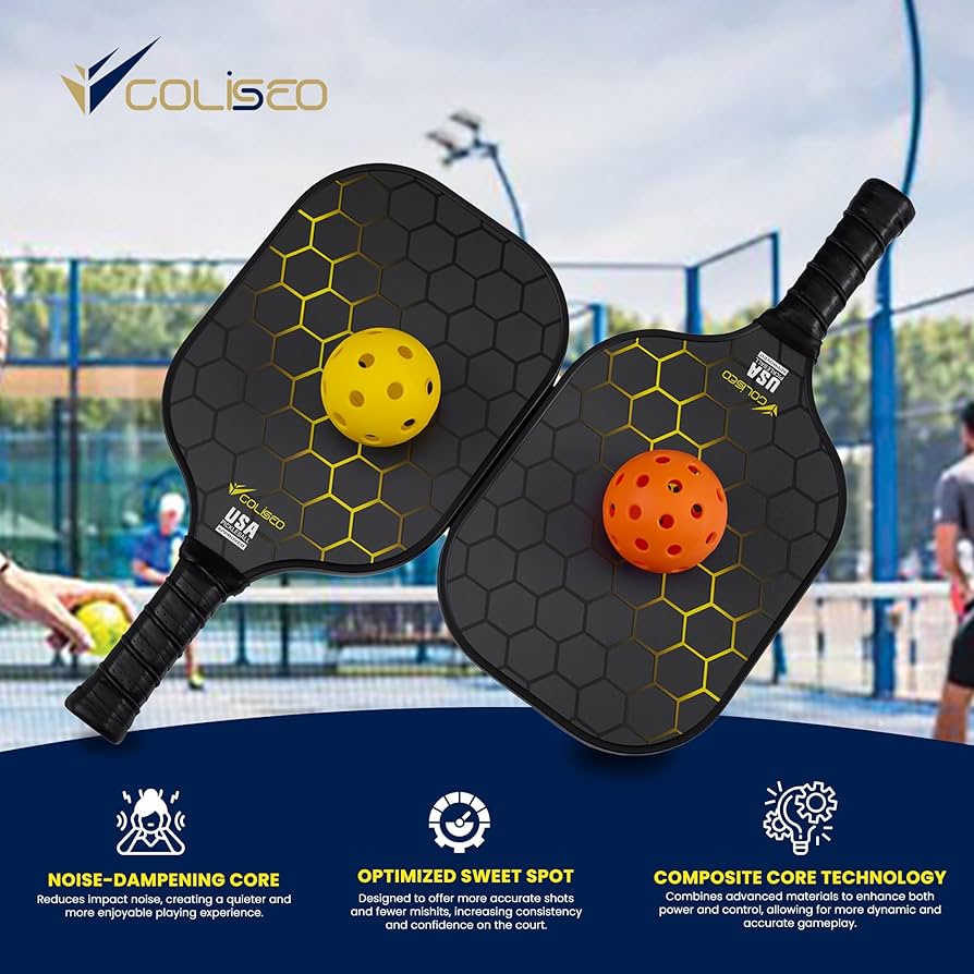 Black and gold pickleball paddles