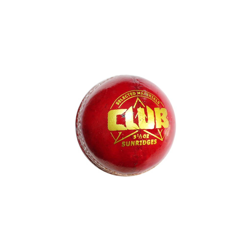 [CRICK-1040] SS Club Cricket Leather Ball - Red (4 Piece Leather)